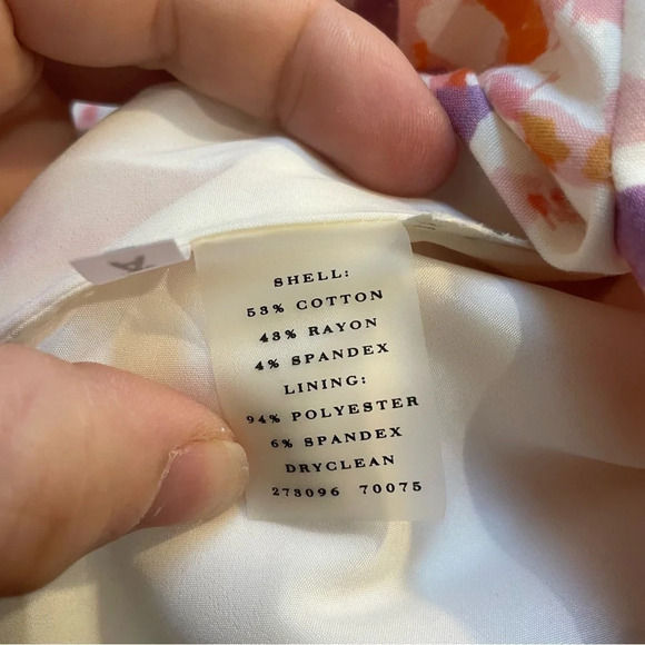 Ann Taylor Pink Purple Cream Abstract Sleeveless Sheatb Dress Petite, LP/14P - Picture 12 of 13